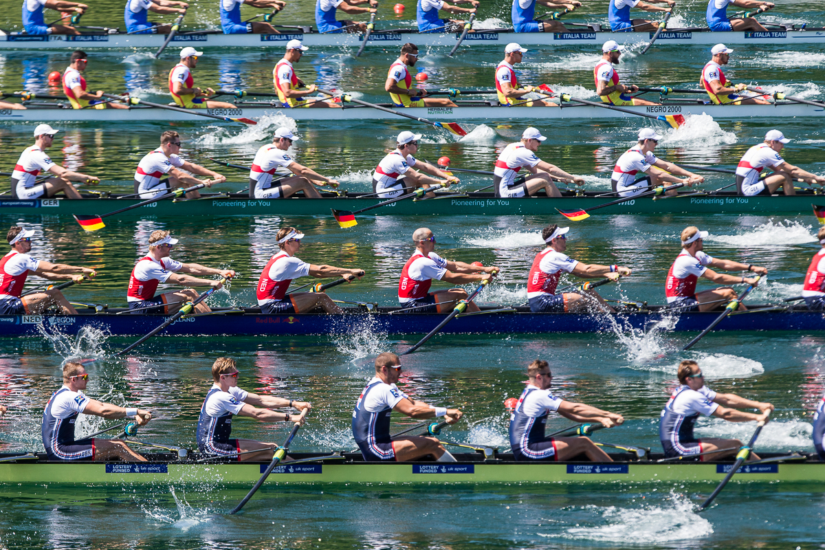 Start zum Ruder-Achter-Final an der EM 2019 in Luzern