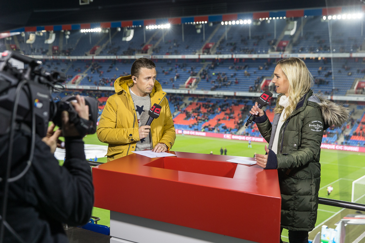 Teleclub Studio im St. Jakob-Park Basel während einer Live-Sendung